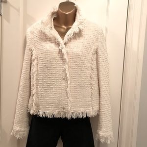 Carlisle cotton cream fringed jacket